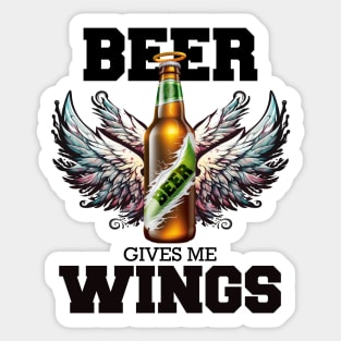 Beer give me Wings Version 1 wing Sticker